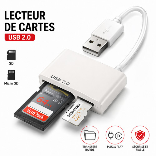 Lecteur carte usb - carte, 1
