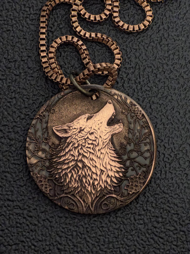 Pendentif loup hurlement - pendentif,