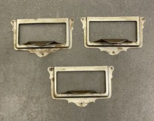 Lot of 3 Handles Doors Antique Tags Drawer Industrial Furniture Metal