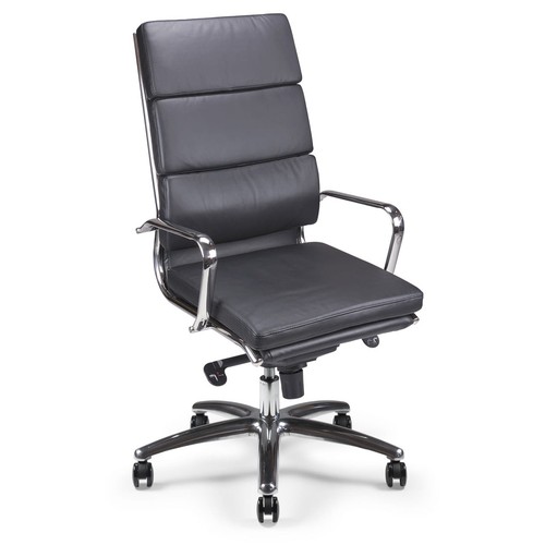 Fauteuil manager cuir noir - en,