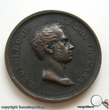 << *Medal Bronze Leopold II Toscana 1824 - 1859 Rs. Ponti Sospesi Italy <<