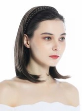 Demi-Perruque Postiche Tressé Serre-Tête Longueur De L'Épaule Lisse Braun