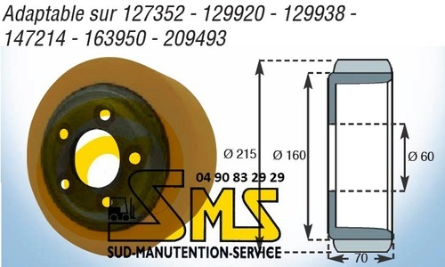 Roue motrice 215 70 mm - roue, 75