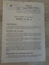 PHILIPS A 60 A PUB - CATALOGUE - RADIO ANCIEN