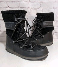 Technica Monaco Original Moon Boot Black Snow Waterproof Lace Up Women Sz 8