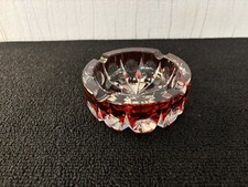 St. Louis Crystal Red Overlay Ashtray Mod5