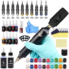 Kit Complet de Stylo de Tatouage Professionnel avec Batterie, Alimentation OLED