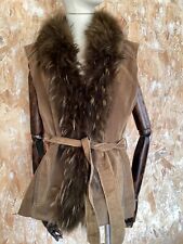 Gilet En Cuir Et Fourrure Style Bohème Hippie Afghan Vintage