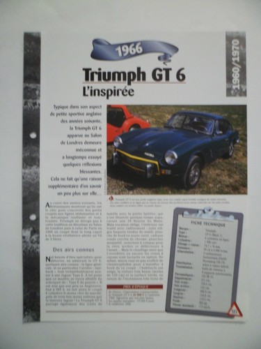 Carte fiche auto triumph 6 - carte, gt