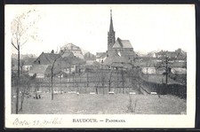 Old postcard Baudour, general view 1902 