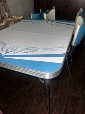 1969 Vintage Kitchen - Dining Room Set: Table (Formica Top) & Five Chairs- Retro