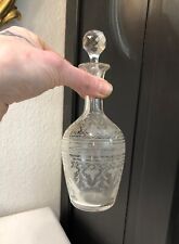 Crystal carafe for liqueur cellar engraved decor 19th century bottle cap 20 cm