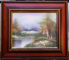 tableau signé Gamler: étang