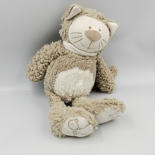Doudou chat beige blanc - , oscar