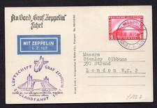 GERMANY TO UK 1931 GRAF ZEPPELIN POST CARD WITH SC. #C35 ZEPPELIN L.Z. 127