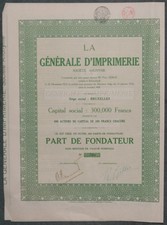 B: La Generale d'Imprimerie Societe Anonyme 1926