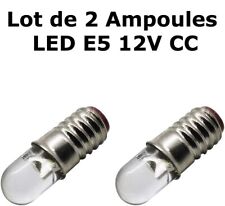 Lot of 2 E5 LED bulbs 12V DC warm white for lighting various models