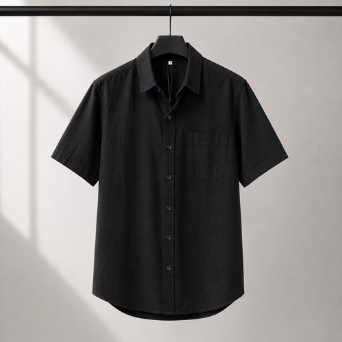 Chemise homme noire lin - chemise,
