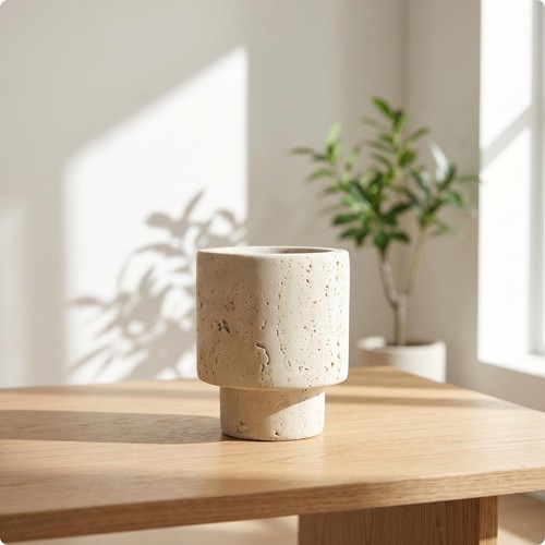 Vase travertin naturel - travertin,