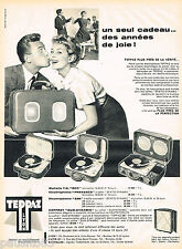 ADVERTISING 075 1957 TEPPAZ Case Electrophone Turntable