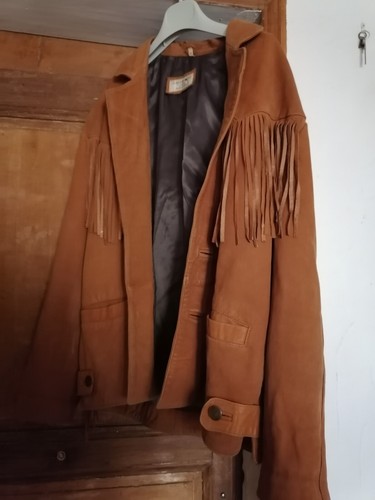 Veste franges daim taille - veste,