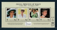TBL SAINTE-HELENE  bloc  hommage à princesse de Galle Diana  de 1998 neuf **