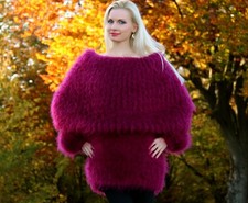 Dark purple cowl neck fuzzy