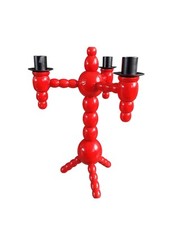 Chandelier scandinave vintage en bois peint