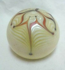 PAPERWEIGHT Stgned S. Smyers Iridescent Art Glass Northern Star