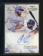 2017 Topps Gold Label Framed Andrew Toles Dodgers ON CARD AUTO