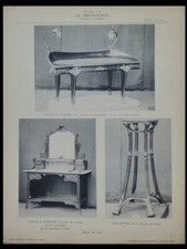 MEUBLES DE LOUIS MAJORELLE - 2 PLANCHES 1901/1903 - ART NOUVEAU, TURCK, HETTEIX