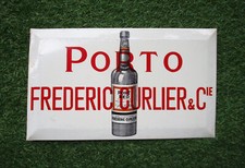 Antique Very Beautiful Porto Frederic Curlier Advertising Glazoid No Enamel Plate