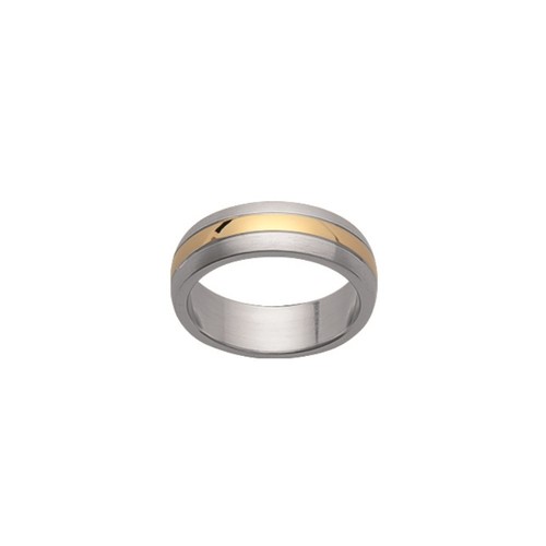 Bague homme color acier - bi-color,