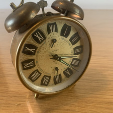 Vintage Retro Copper Jerger Mechanical Alarm Clock Ref Gh 