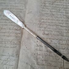 Porte Plume Ancien XIXè Souvenir en Nacre Le Croisic Victorian MOP Holder