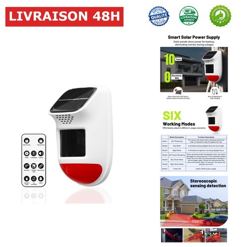 Alarme solaire 120 avec - solaire,