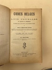 Codes Belges et Lois Usuelles - Jules de la Court - 1906