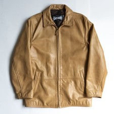 Schott 849 Leather Single Rider Jacket with Collar Excellent Atmosphere S