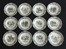 Set of 12 Military Sarreguemines "La Vie Militaire" Plates in original box