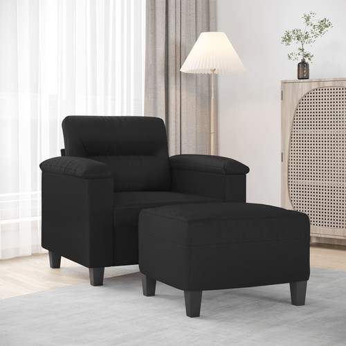 Fauteuil avec repose pied noir - repose-pied,