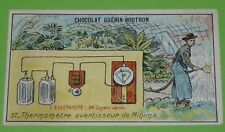 CHROME 1920-1930 CHOCOLATE GUERIN-BOUTRON ELECTRICITY THERMOMETER WARNING