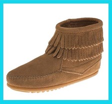 BOTTES MINNETONKA FRANGES TAUPE TAILLE 29-30 US 12  NEUVES AVEC BOITE VAL 75€