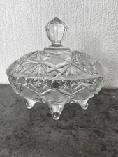 Vintage Cut Glass or Crystal Candy Jar, with Lid - Stylish