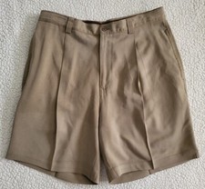 Tommy Bahama Relax beige tan 100% Silk Bermuda shorts mens 34