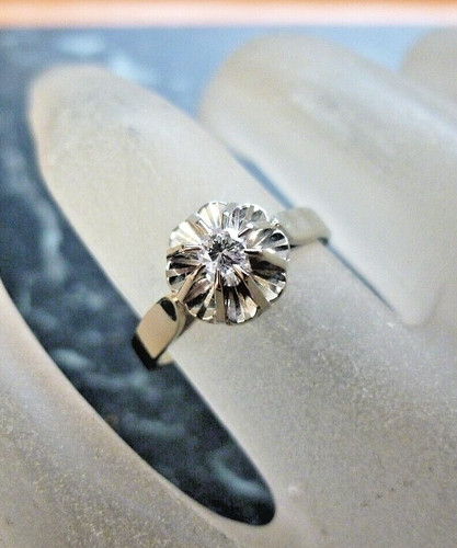 Bague solitaire blanc 18k - , or