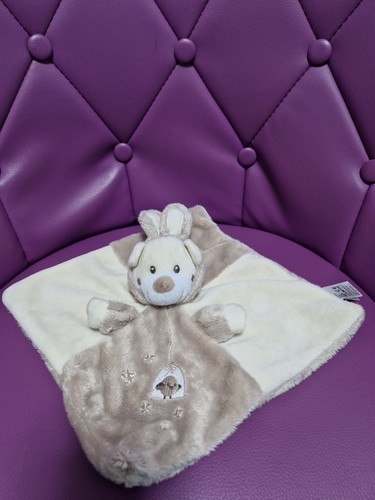 Doudou plat ours lapin beige
