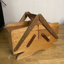 Travailleuse Boîte À Couture En Bois Enfant Vintage Étages Coulissants