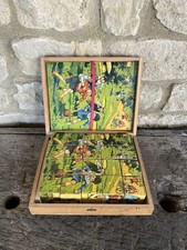 Jeu de 20 Cubes en Bois Vintage - Année 1930