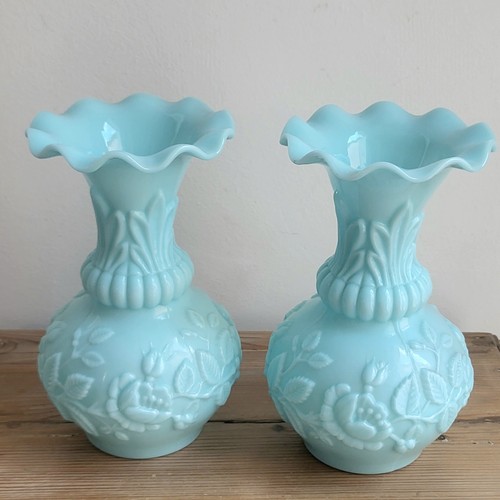 Paire vases opaline - de,