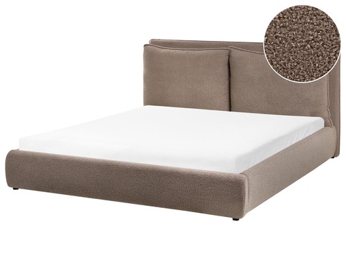 Lit double moderne bouclé - lit,